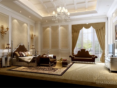 欧式豪华装修的经典设计，整个空间明亮有层次感，白色