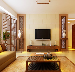客厅是传统与现代居室风格的碰撞。以现代的装饰手法和
