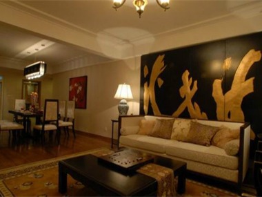 上海金地格林世界样板间客厅背景墙