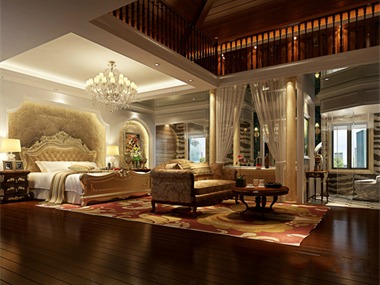 美式风格——别墅样板房设计案例卧室