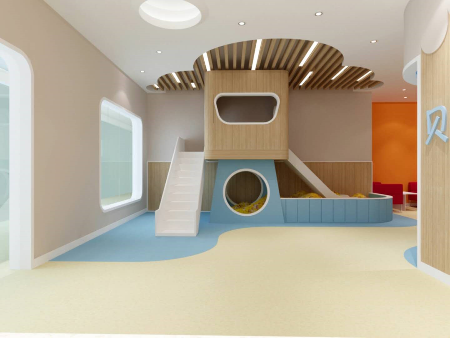 山西河津贝乐多幼儿园  设计面积 1200㎡ 西安言筑建筑装饰设计