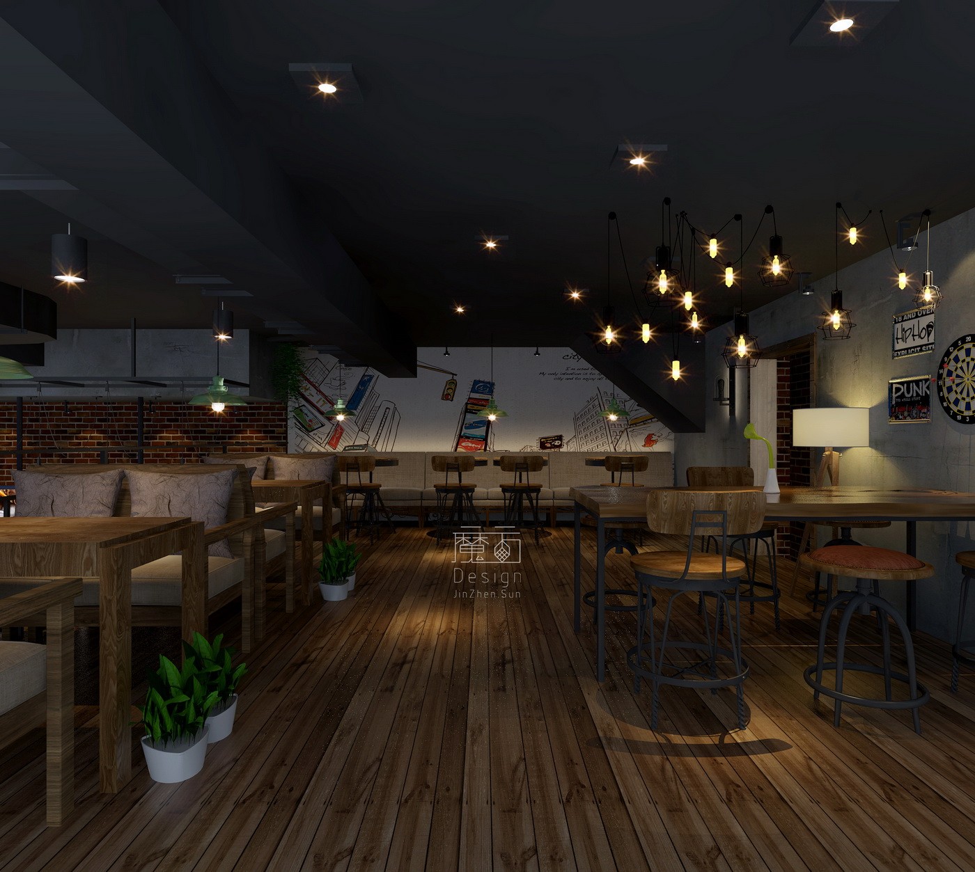 LOFT工业风咖啡厅空间设计